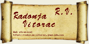 Radonja Vitorac vizit kartica